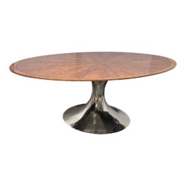 Julian Chichester the Dakota Mahogany and High Gloss Vellum Dining Table. Original Price: $6,000