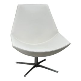 Gordon International for Kastle Synergy Model 58 Cream Leather Swivel Chair. Original Price: $2,085