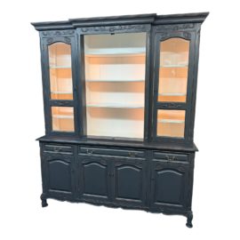 Vintage Two Piece Display China Hutch