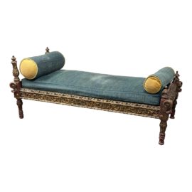 Antique Balinese Carved Wood Day Bed
