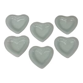 Annie Glass Heart Dish Set, Six Pieces. Original Price: $312