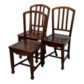 Vintage Chinese Rosewood Side Chairs, a Set of Three