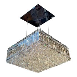 NEW Schonbek Quantum 15 Inch Box Crystal Suspension Chandelier. Original Price: $7,425