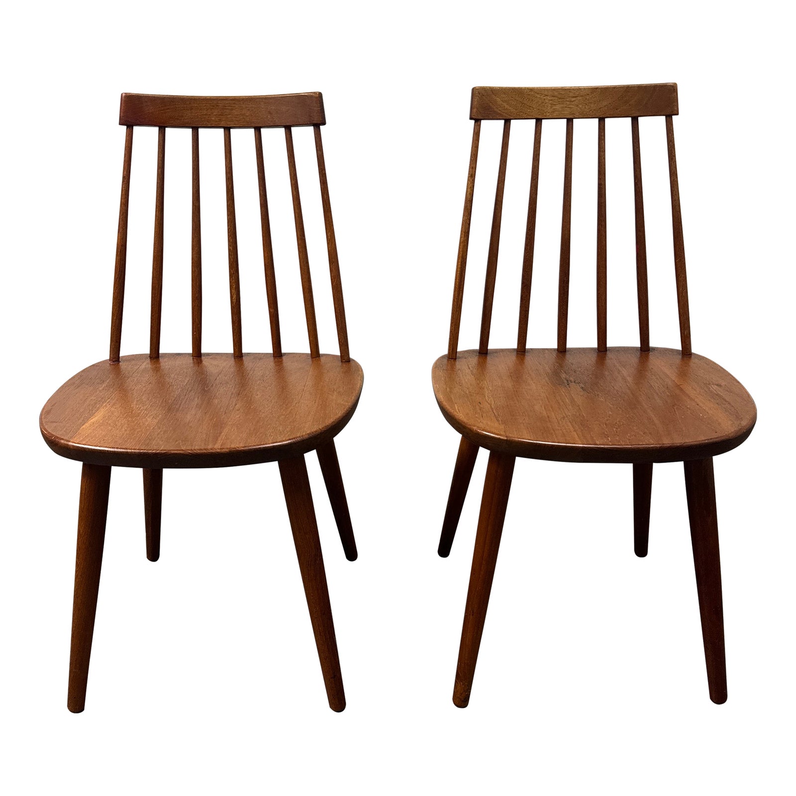 Yngve Ekström Style Teak Wood 'Pinocchio' Chairs, a Pair - Design