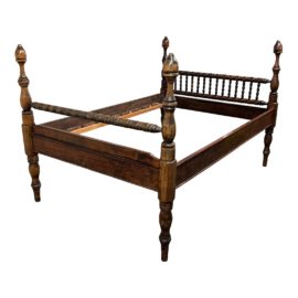 Antique Spindle Wood Bed Frame