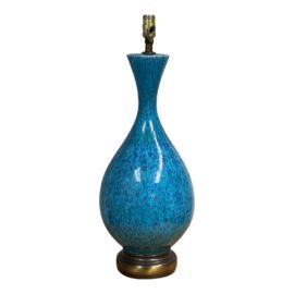 Vintage Brilliant Blue Drip Table Lamp