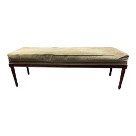 Nancy Corzine Oakwood + Velvet Bench