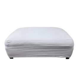 Belmar Tapestry Ottoman + Custom White Slipcover