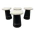 Custom Design Counter Stools in Ebonized Wood With Boucle Seats, Set of Four. Original Price: $6,200