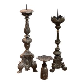 Antique Trio of Prick Candlesticks