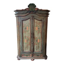 Mexican Hand Painted Wood Armoire