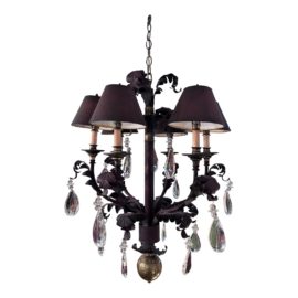 Hart Associates French Scrolled Iron Brass Chandelier
