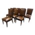 Restoration Hardware Brown Leather + Nailhead Trim Dining Chairs, Set of Eight