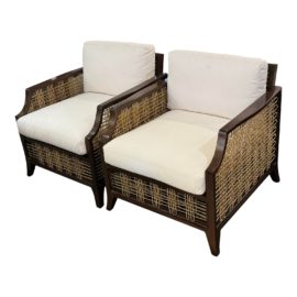 Palecek Francisco Lounge Chairs, a Pair. Original Price: $7,200