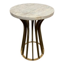 Palecek Jarred Marble Curved Iron Side Table. Original Price: $1,095