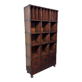 Theodore Alexander Agra Cube Leather Wrapped Bookcase. Original Price: $4,000