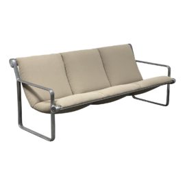 1970's Knoll Studios Aluminum Sling Sofa by Hannah & Morrison