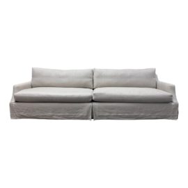 Belgian Linen Custom Rustic European Sofa. Original Price: $12,000