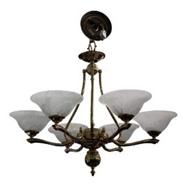 Lights of Rafael Brass Six Arm Chandelier