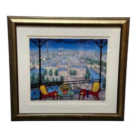 Fanch Ledan "Over Ile St. Louis" Ltd. Edition 354/950 Lithograph, Framed
