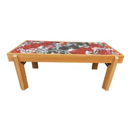 Peter Keresztury Artisan Made Hand-Painted Abstract Coffee Table, Signed