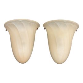 Murray Feiss Frosted Swirl Wall Sconce, a Pair
