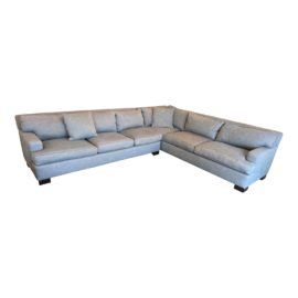 Custom Contemporary Two Piece Heathered Blue/Gray Sectional