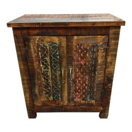 Country Rustic Style With Stenciled Design Cabinet