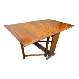 Vintage Oak Drop Leaf Wooden Table