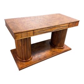 C. Mariani Antiques Custom Art Deco Burl Wood Library Table. Original Price: $22,500
