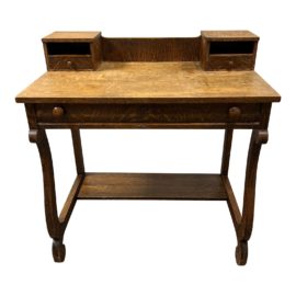 Antique Tiger Oakwood Writers Desk