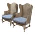 Restoration Hardware Teak Outdoor Wingback Chairs, a Pair