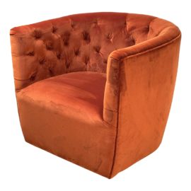 Four Hands Hanover Tufted Velvet Swivel Chair. Original Price: $1,150