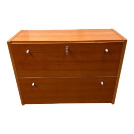 Mid Century Danish Style Cherry Finish Filing Cabinet