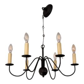 Livex Lighting Heritage Collection Eight Light Black Chandelier. Original Price: $385