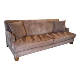 John Charles Custom Mink Microsuede Sofa. Original Price: $3,150