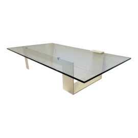 NEW Tonelli Giulio Mancini Plinsky Glass + Metal Coffee Table. Original Price: $2,086