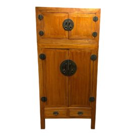 Vintage Qing-Dynasty Style Two Piece Cabinet