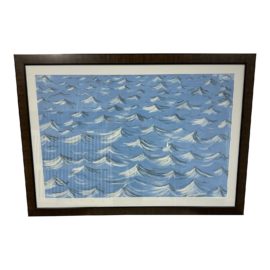 Cresting Blue Waves Art Piece, Artist Unknown