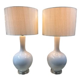 Safavieh Blanche Gourd Off-White Table Lamps, a Pair. Original Price: $390