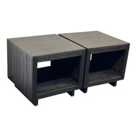NEW Brownstone Messina Teak Side Tables, a Pair. Original Price: $2,000