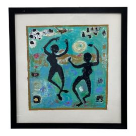 Original Artwork Funky Female Figure Dancing Painting