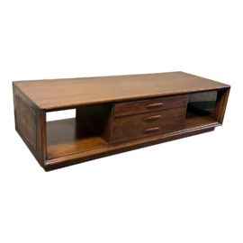 1960's Broyhill Emphasis Rolling Coffee Table / Media Cabinet