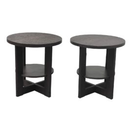 NEW International Atelier Celia Round Side Tables, a Pair