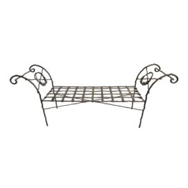 Ironies Faux Bois Iron Bench