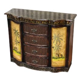 Vintage Palm Tree Motif Cabinet