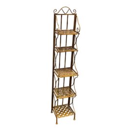 Vintage Narrow Metal Etagere Plant Stand
