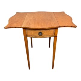 Vintage Banded Pembroke Dropleaf Table + Drawer