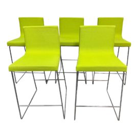 Lievore Altherr Molina for Andreu World Lineal Comfort Counter Stools, Set of Five. Original Price: $4,865
