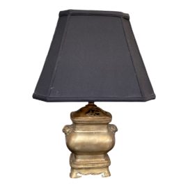 Vintage Asian Brass Table Lamp